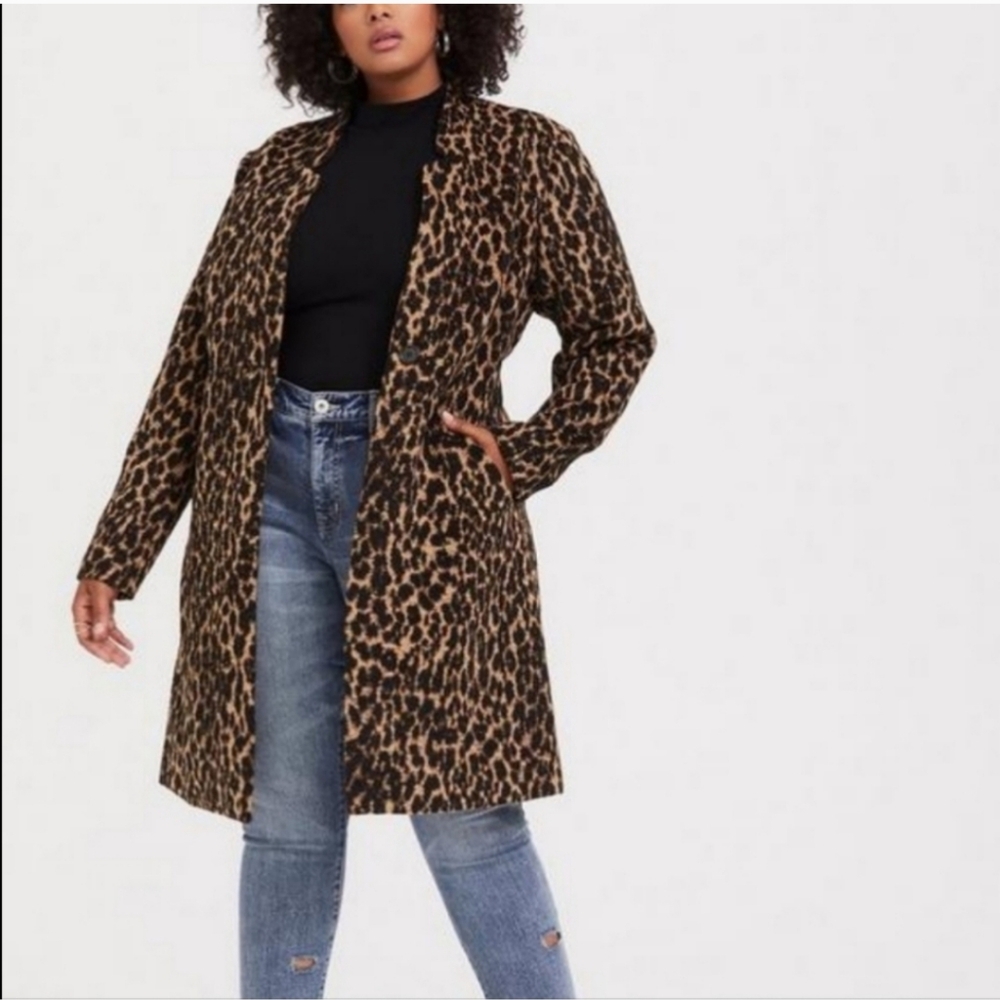 TORRID Leopard Print Wool Coat NWT